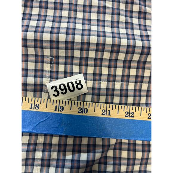 Foundry Blue/Pink Check Easy Care Long Sleeve Oxford Shirt 3XLT - Picture 6 of 6